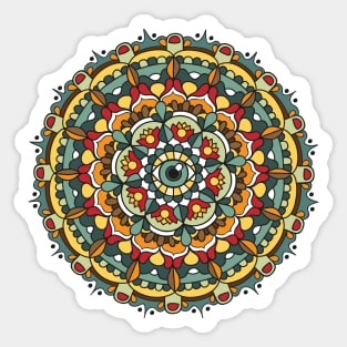 Green Eye Mandala Sticker